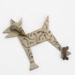 *Read* Vintage Thomas Mann Studio Artisan Mixed Metal Dog Brooch